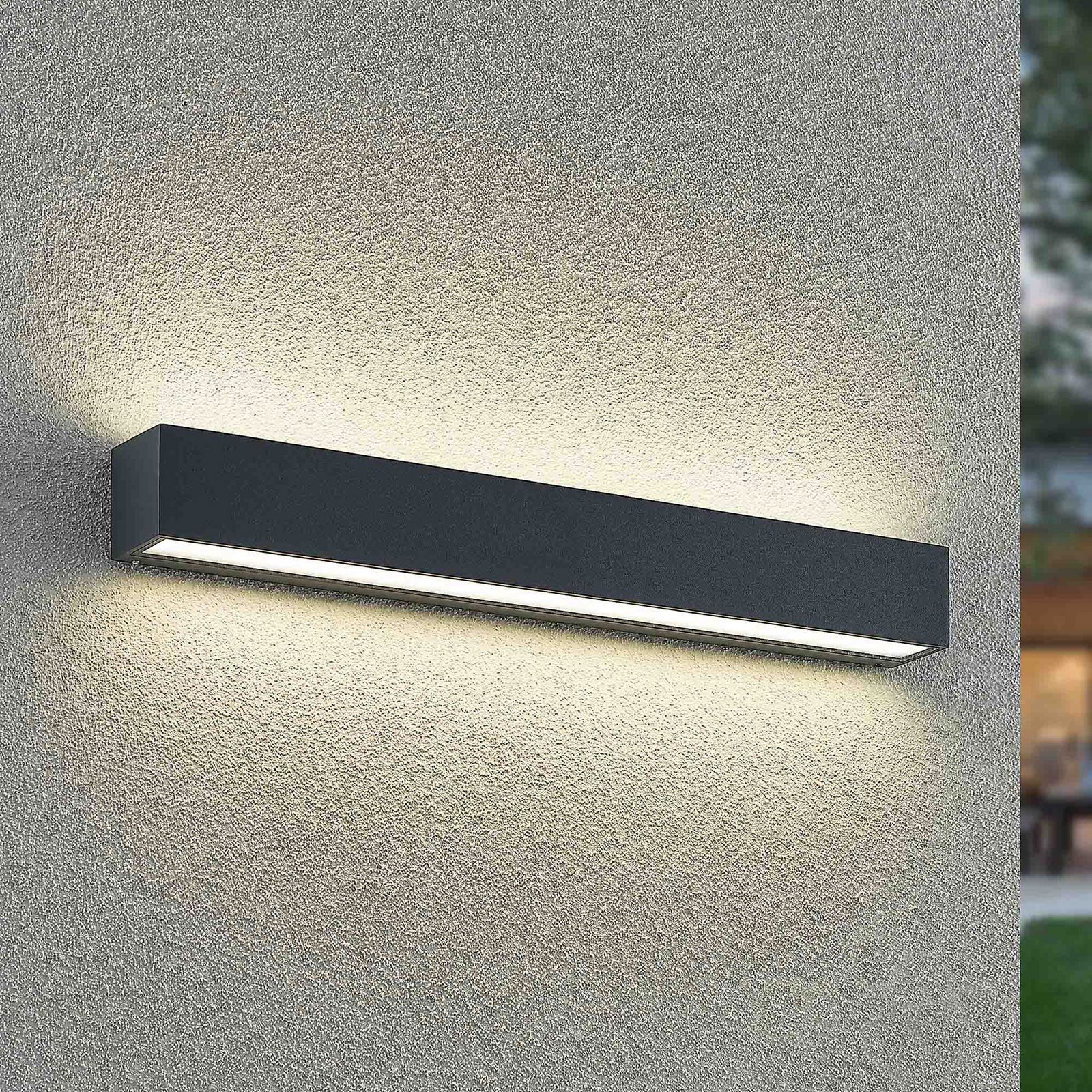 Arcchio LED sieninis šviestuvas Lengo, 50 cm, 2 lemputės, antracitas, CCT